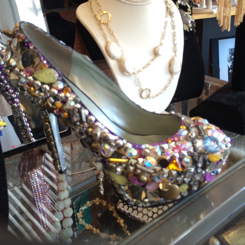 Halston Embellished Platform